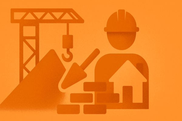 Orange Visual of Construction and Trades