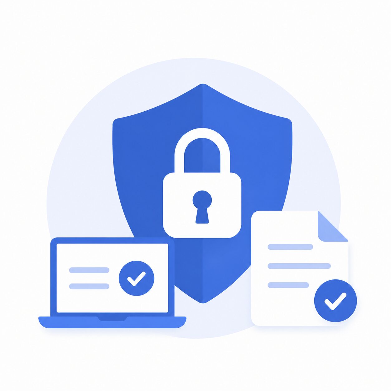 blue shield with a lock