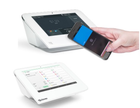 customer paying with their phone