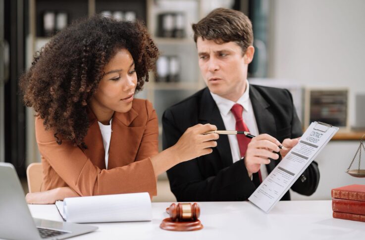 person consulting with a lawyer
