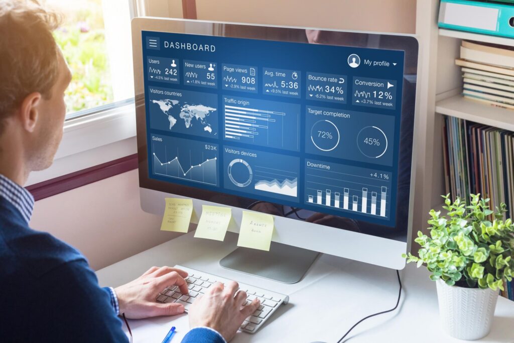 person working on a dashboard