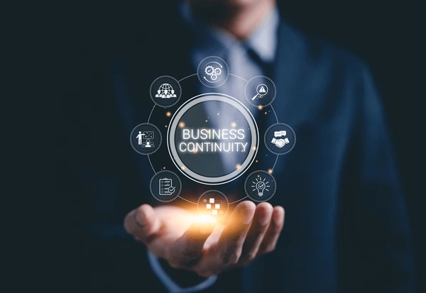 person showing business continuity