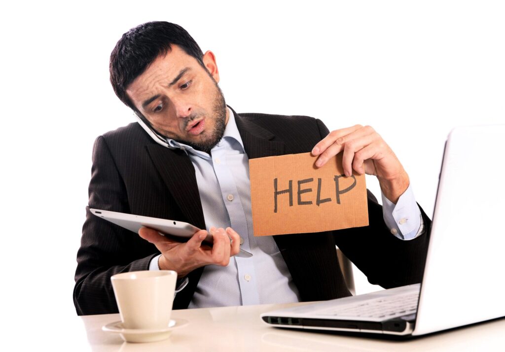 person asking for help
