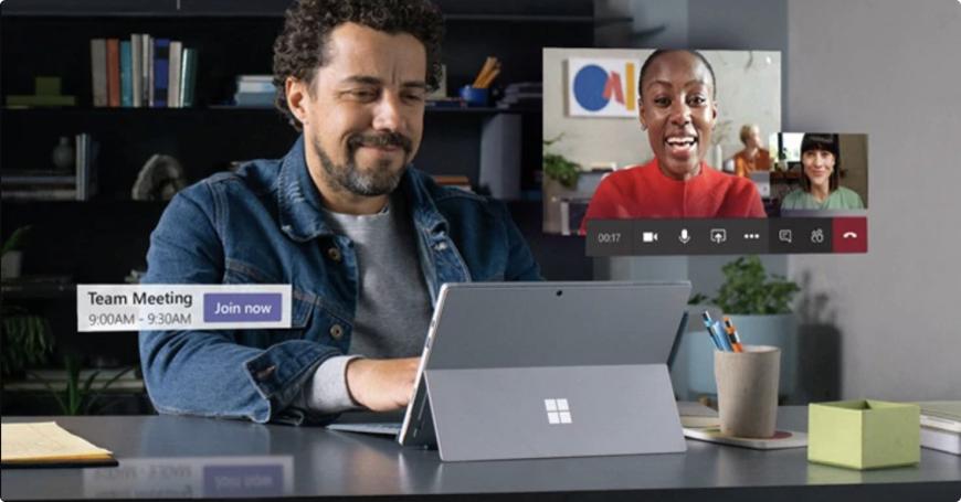 Person on a video call with 2 other people