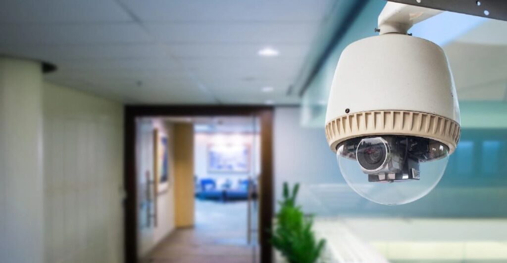 surveillance camera in hallway